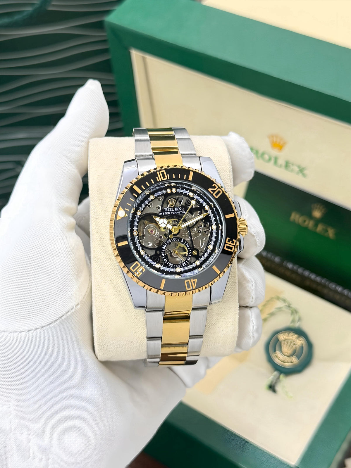 ROLEX SUBMARINER SKELETON AUTOMATIC WATCH