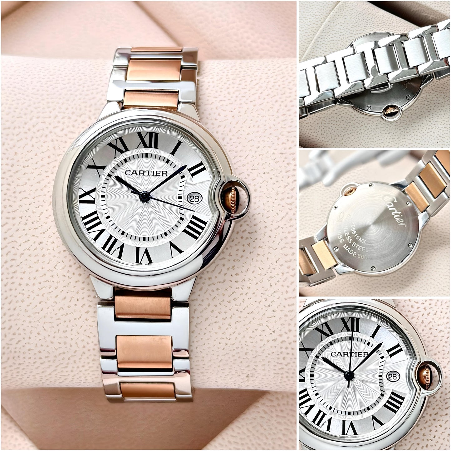 CARTIER BALLON BLEU WOMEN'S WATCH – 33MM SILVER DIAL, DUAL TONE STAINLESS STEEL BRACELET