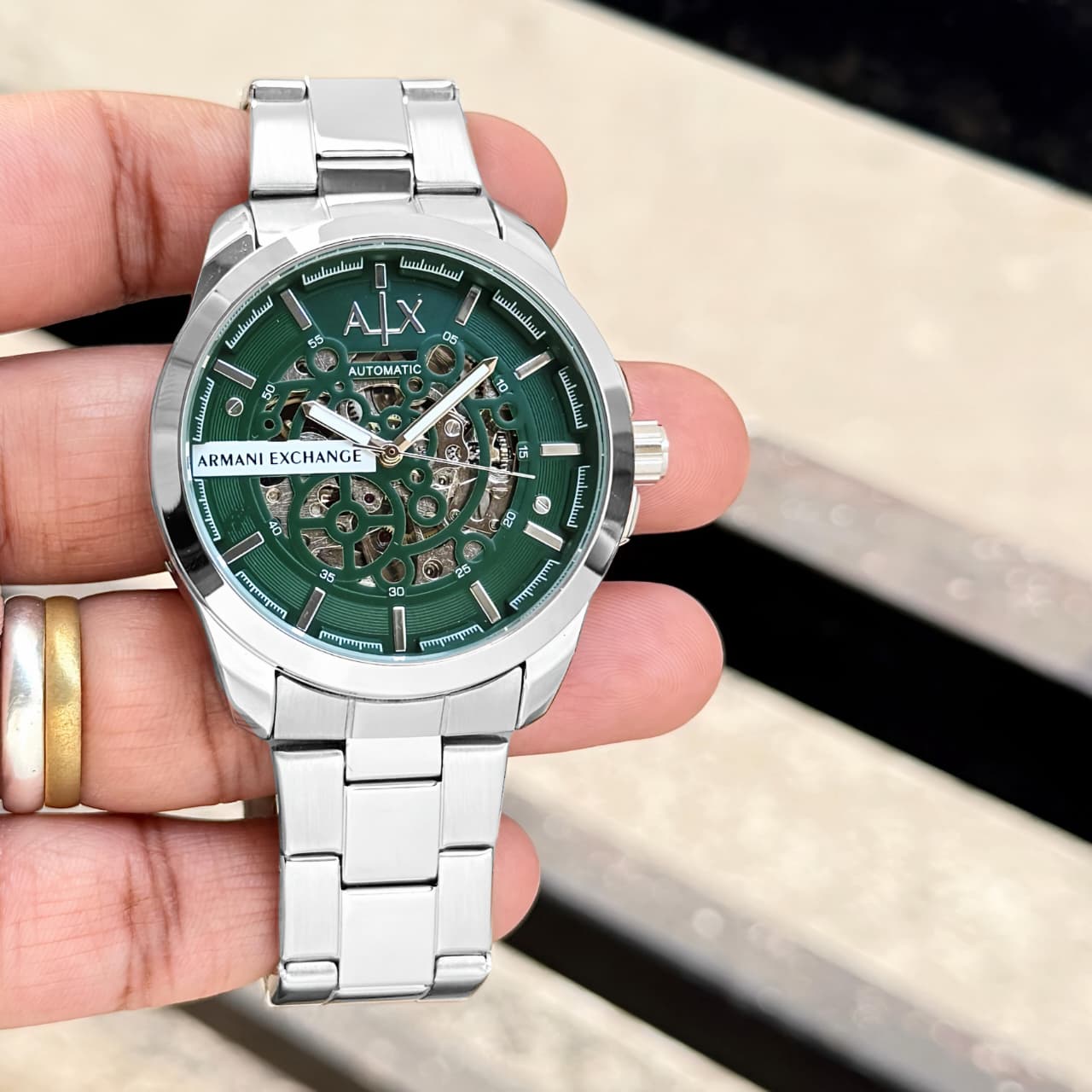 ARMANI EXCHANGE HAMPTON AUTOMATIC SKELETON