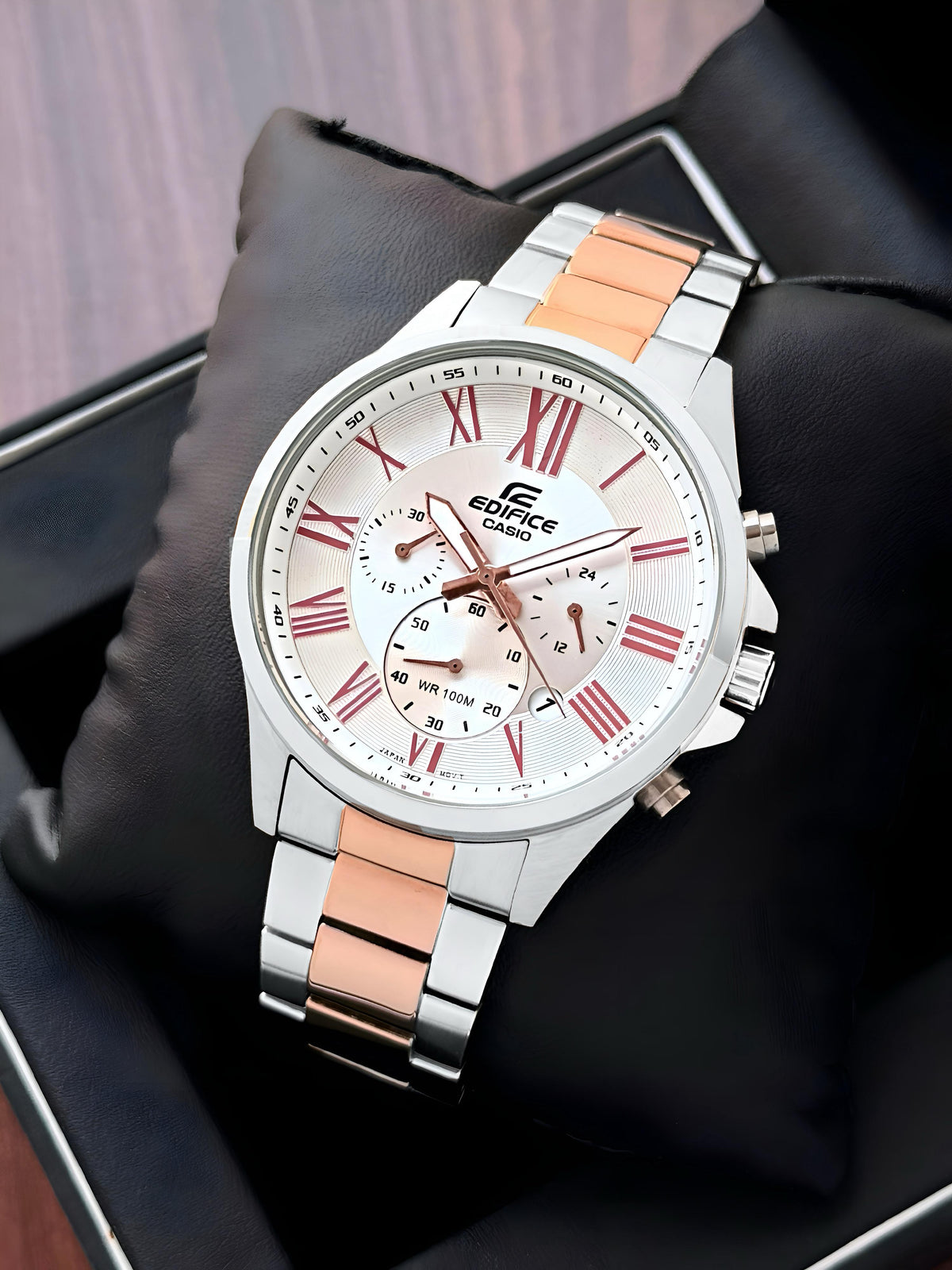 CASIO EDIFICE EFV-500SG MEN'S CHRONOGRAPH WATCH – TWO TONE BRACELET WITH ROMAN DIAL