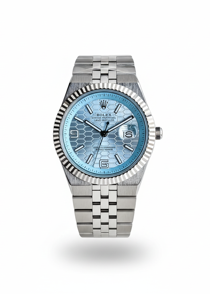 ROLEX LAND DWELLER MEN'S WATCH – SKY BLUE DIAL WITH STAINLESS STEEL BRACELET