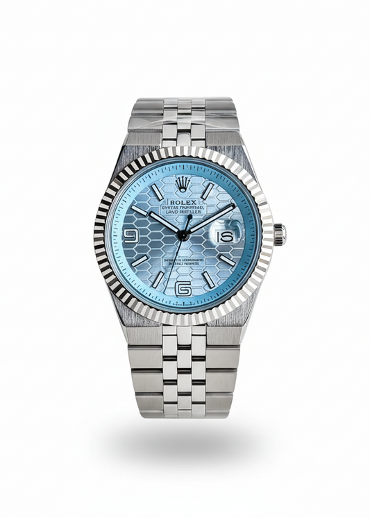ROLEX LAND DWELLER MEN'S WATCH – SKY BLUE DIAL WITH STAINLESS STEEL BRACELET