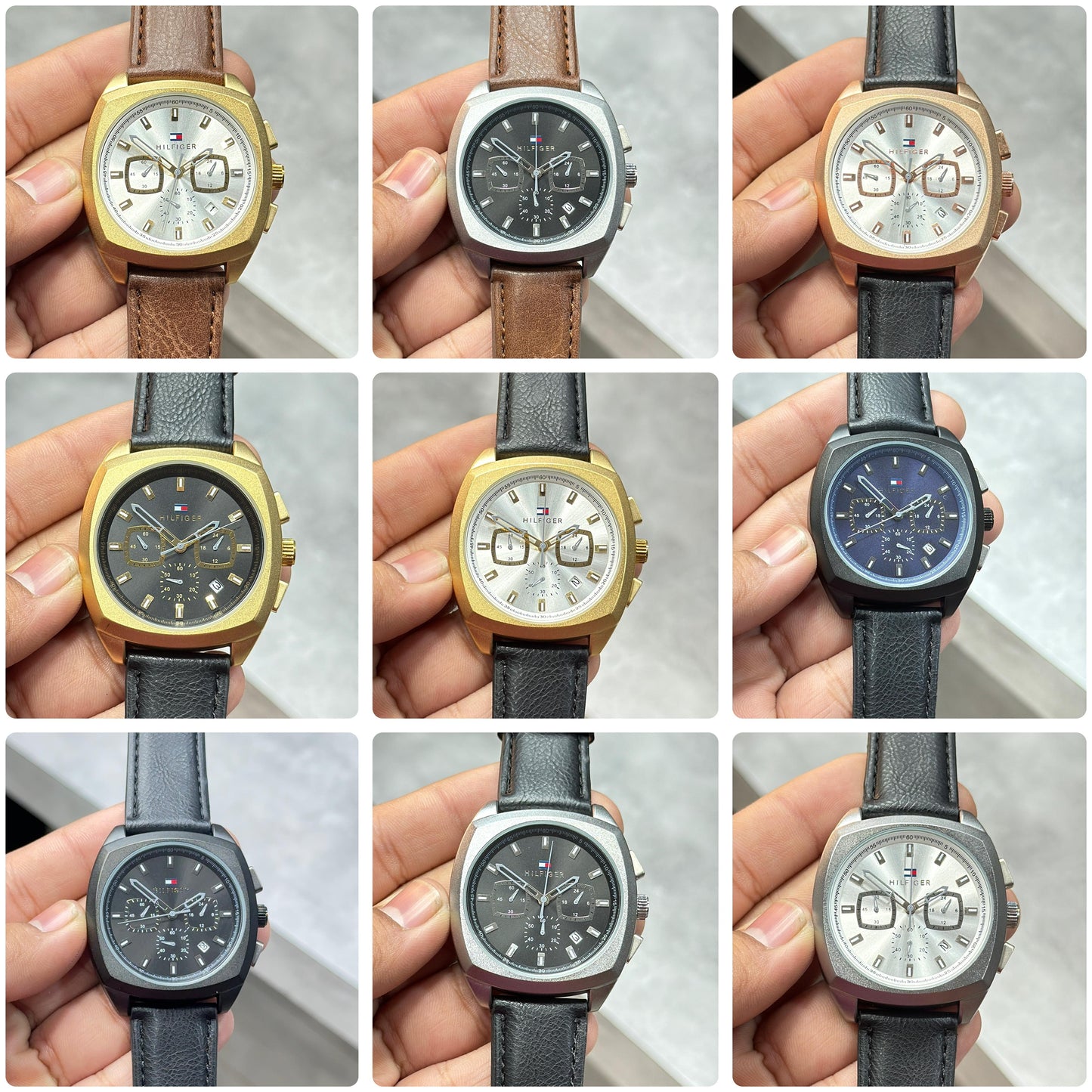 TOMMY HILFIGER MODERN DECKER MEN'S CHRONOGRAPH WATCH – BLACK MULTIFUNCTION DIAL WITH GOLD CASE & LEATHER STRAP