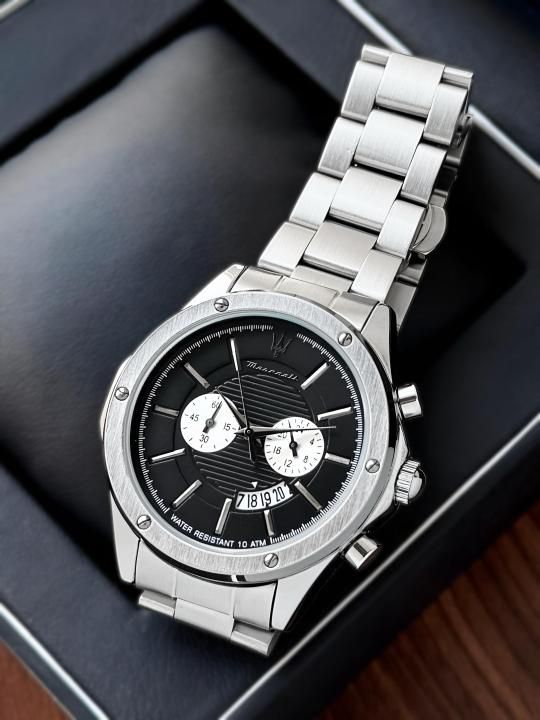 MASERATI LIFESTYLE COMPETITION MEN'S WATCH – BLACK DIAL, STAINLESS STEEL BRACELET