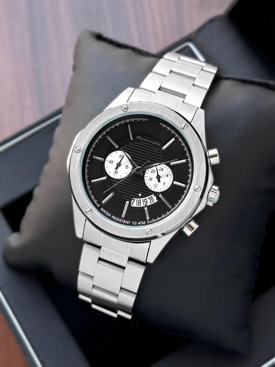 MASERATI LIFESTYLE COMPETITION MEN'S WATCH – BLACK DIAL, STAINLESS STEEL BRACELET