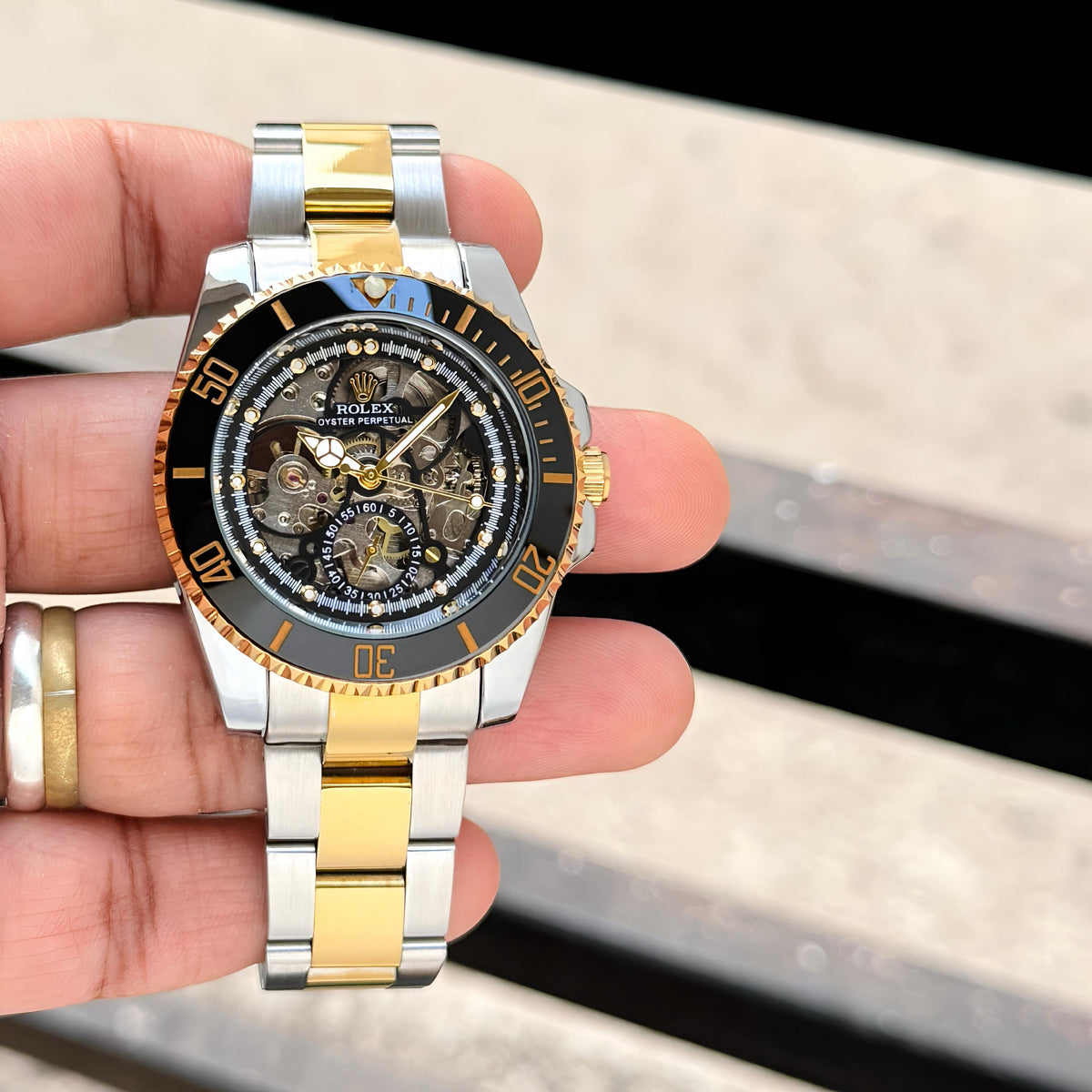 ROLEX SUBMARINER SKELETON AUTOMATIC WATCH