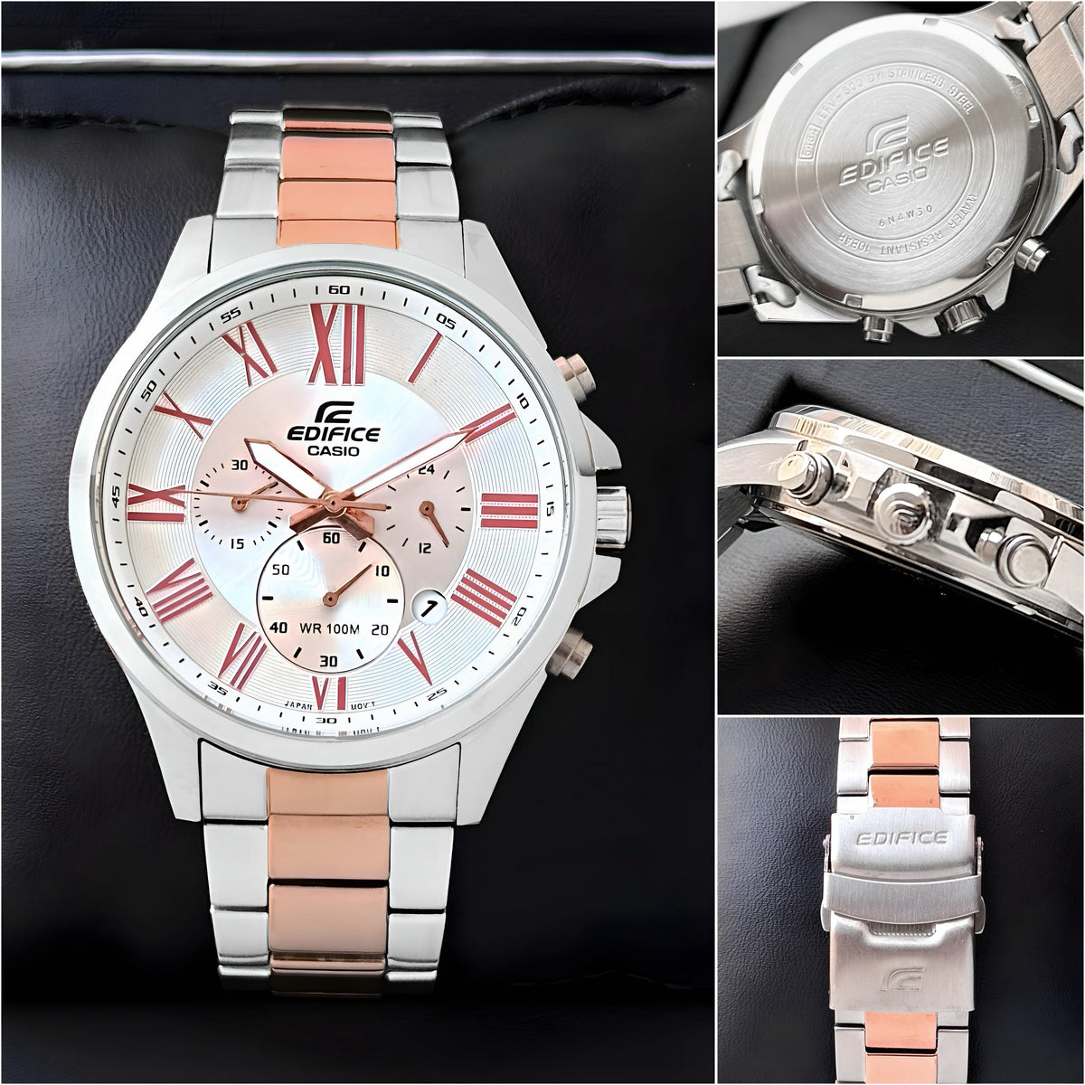 CASIO EDIFICE EFV-500SG MEN'S CHRONOGRAPH WATCH – TWO TONE BRACELET WITH ROMAN DIAL